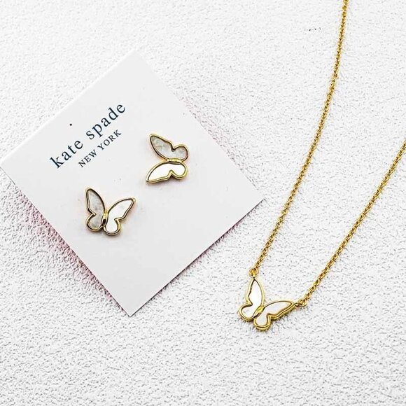 Kate Spade Butterfly Earring and Necklace Set - Picture 3 of 5